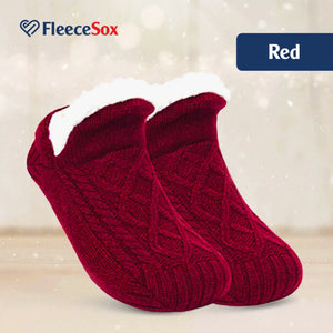 FleeceSox - Fleece-Lined Non-Slip Thermal Slippers Socks (Combo of 2 Sets)