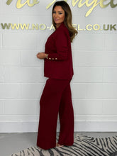 Load image into Gallery viewer, Gold Button Soft Knit Trouser Co-Ord
