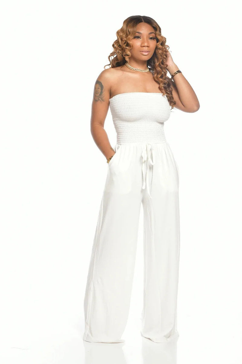 The newest strapless jumpsuit