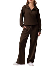 Load image into Gallery viewer, Oversized Sweatshirt Wide Leg Pants Two Piece Set
