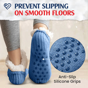 FleeceSox - Fleece-Lined Non-Slip Thermal Slippers Socks (Combo of 2 Sets)