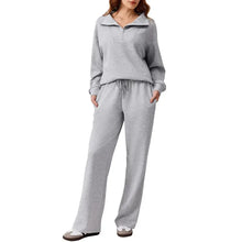 Load image into Gallery viewer, Oversized Sweatshirt Wide Leg Pants Two Piece Set
