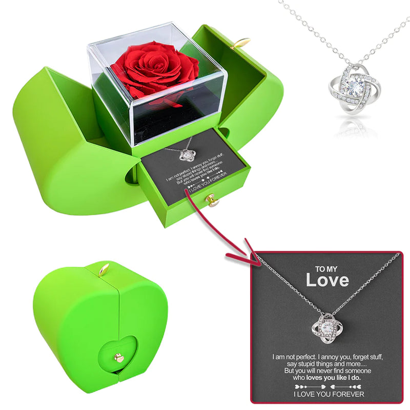 Sterling Silver Necklace - With Real Rose - To My Love