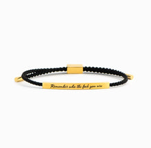 Load image into Gallery viewer, REMEMBER WHO THE F#CK YOU ARE MOTIVATIONAL TUBE BRACELET
