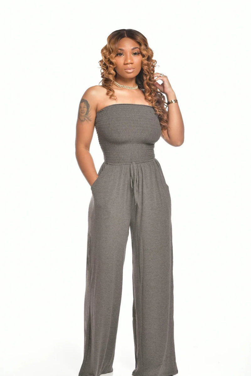 The newest strapless jumpsuit