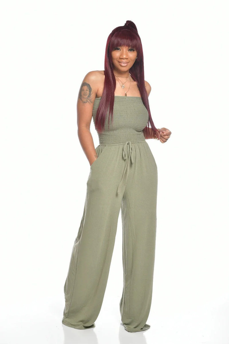 The newest strapless jumpsuit