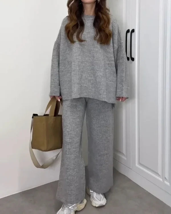 Crewneck Sweater & Pants Two-piece Set