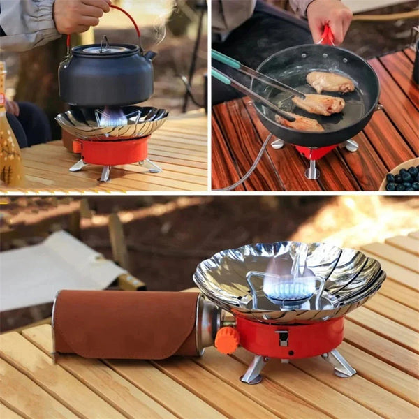 Lotus Small Square Stove - Portable and foldable, with gas Cylinder