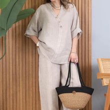 Load image into Gallery viewer, Two-piece women&#39;s casual suit made of cotton and linen
