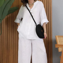 Load image into Gallery viewer, Two-piece women&#39;s casual suit made of cotton and linen
