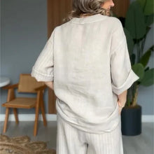 Load image into Gallery viewer, Two-piece women&#39;s casual suit made of cotton and linen
