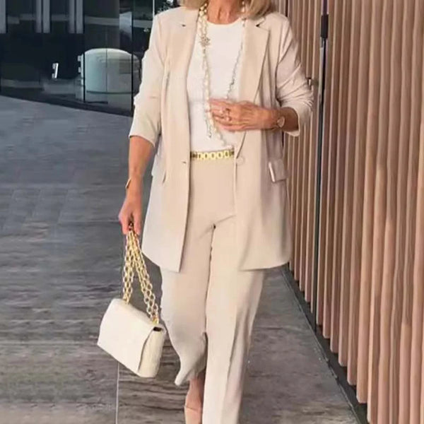 Stylish two-piece suit set for women - blazer and trousers