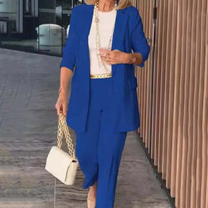 Stylish two-piece suit set for women - blazer and trousers