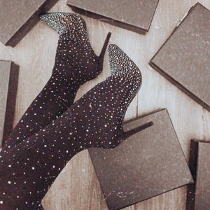 Hot Sale: Sparkly Faux Diamonds Knee High Boots