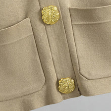 Load image into Gallery viewer, Gold Button Soft Knit Trouser Co-Ord
