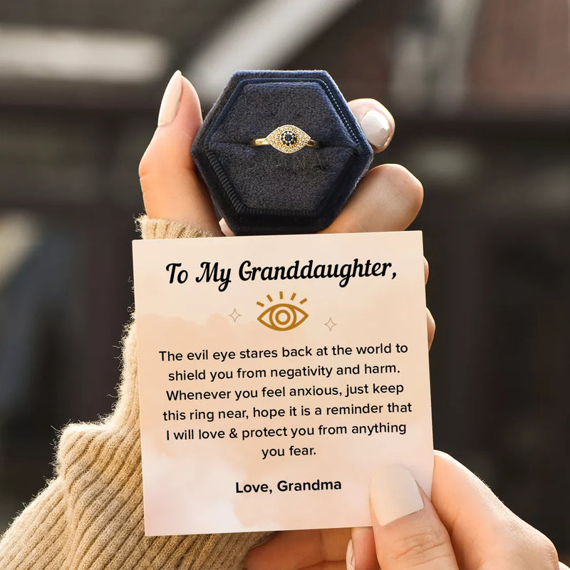 To My Granddaughter Evil Eye Fidget Ring