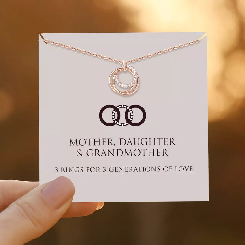 3 RINGS FOR 3 GENERATIONS NECKLACE
