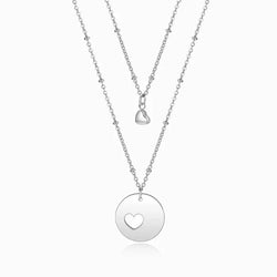 Love Between a Mother and Daughter is Forever Heart Chain Set Necklace