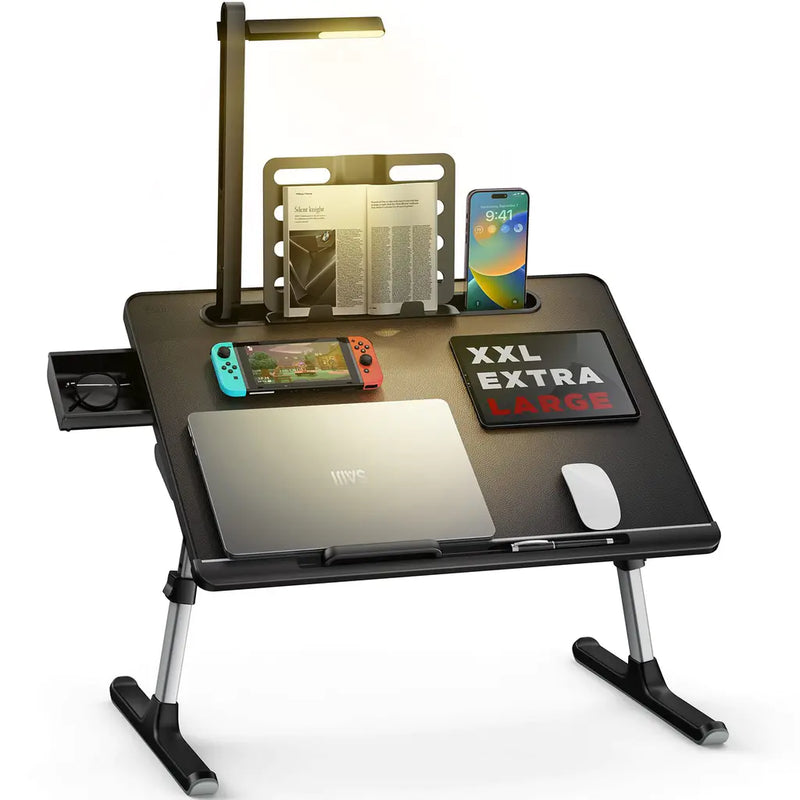 Laptop bed tray desk with LED desk light – Amazevilla